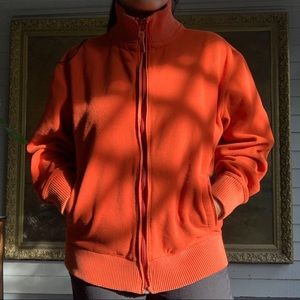 Orange Fleece Bomber Zip Up Jacket by Old Navy